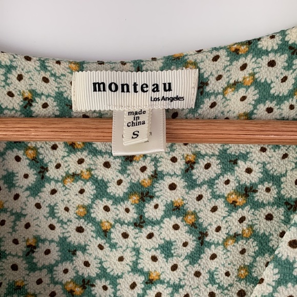 LIKE NEW | Monteau | Green Floral Summer Dress | Small - Picture 6 of 8